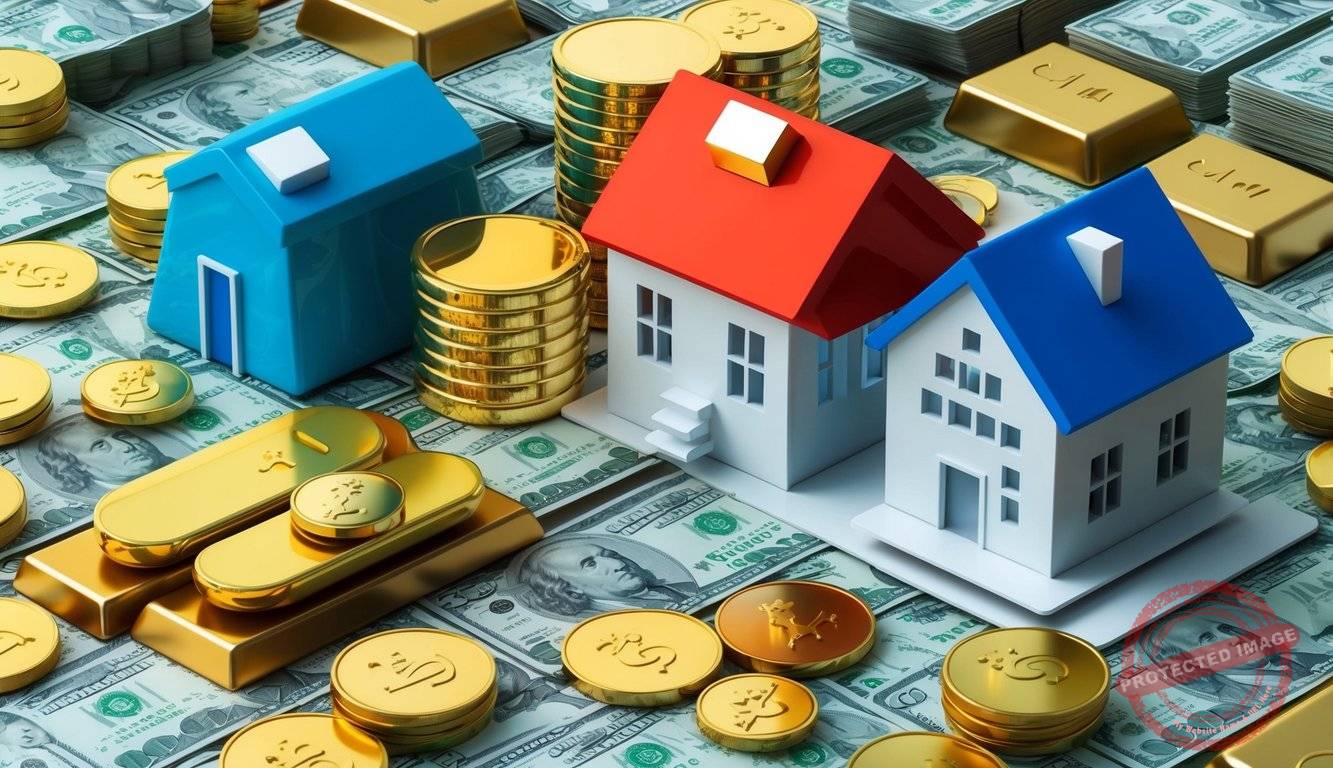 A diverse portfolio of gold, stocks, and real estate, with a risk management strategy in place