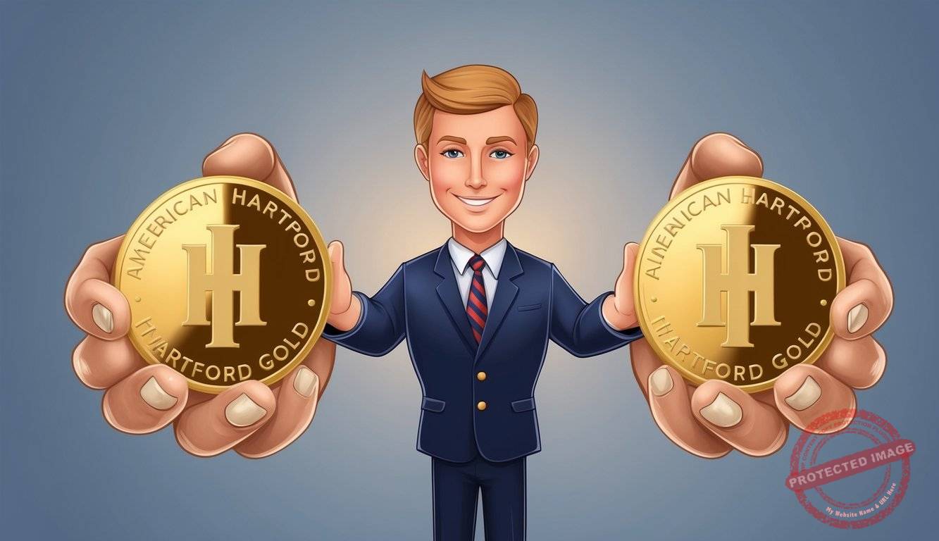 A trustworthy figure presenting American Hartford Gold with confidence and integrity