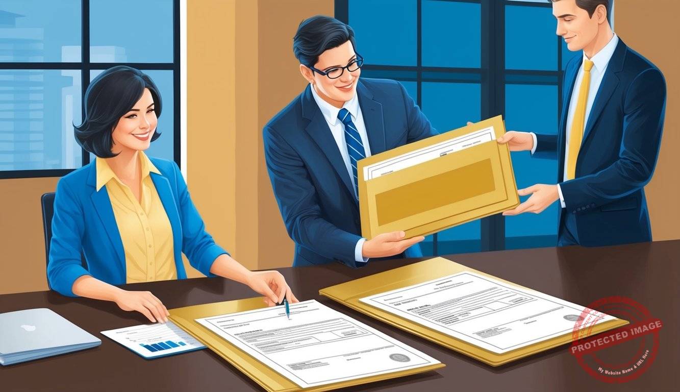 A person transferring documents from a 403(b) account to a gold IRA, with a financial advisor overseeing the process