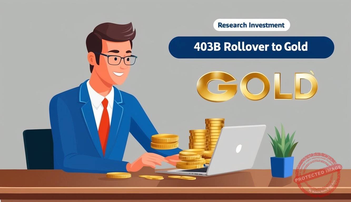 A person researching investment options and selecting a 403b rollover to gold