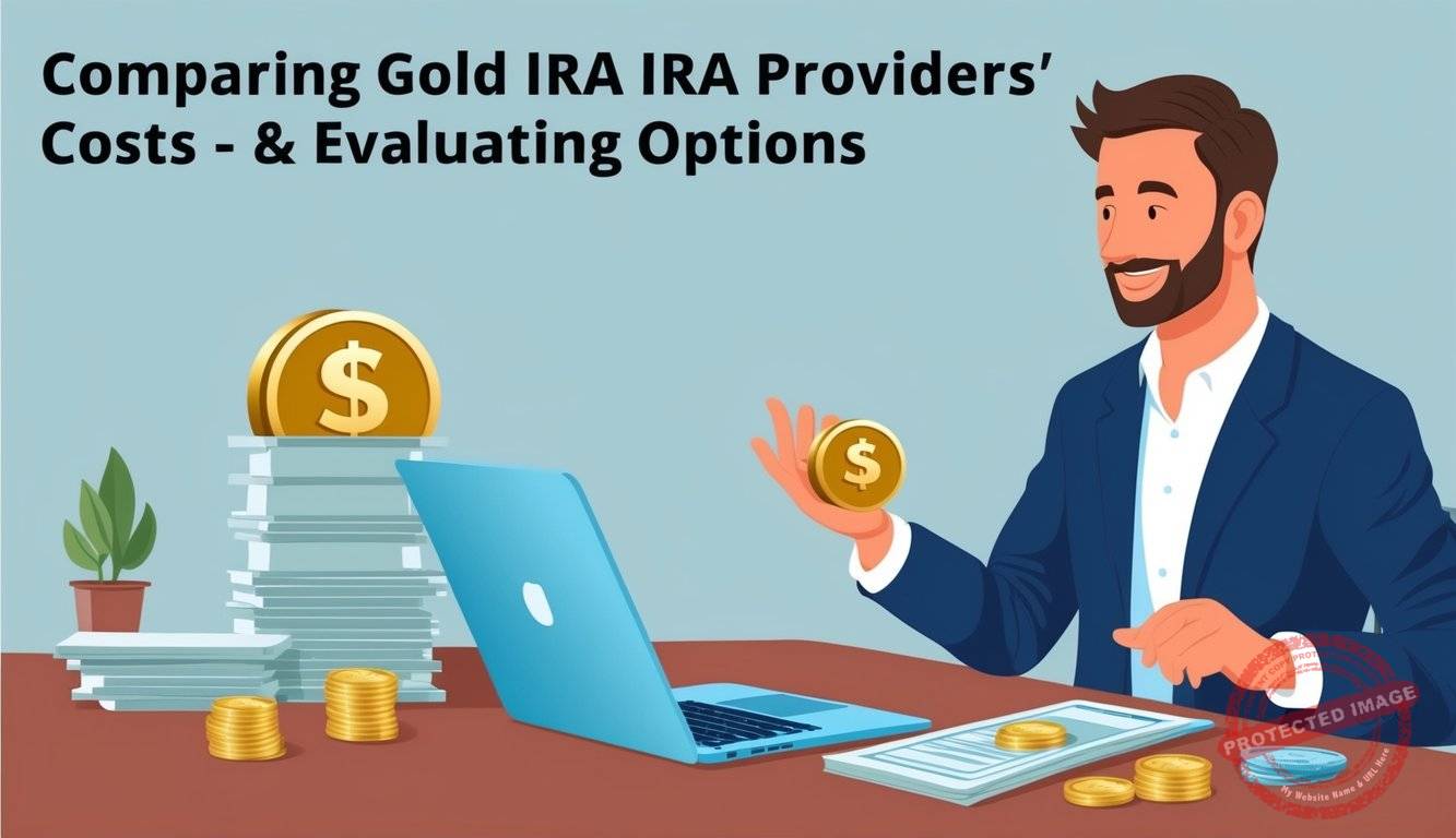 A person comparing gold IRA providers' costs and evaluating options